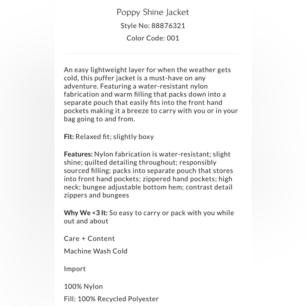 Free People Poppy Shine Jacket Size XL NWT - Picture 5 of 15